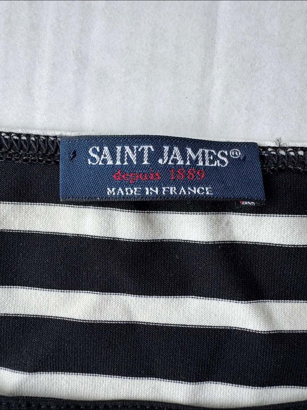 Saint James Black and White Breton Stripe Tee size 8 - Picture 2 of 10